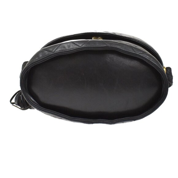 CHANEL CC Logo Matelasse Tassel Shoulder Vanity Bag Leather Black Italy 95KB241 - Picture 7 of 16